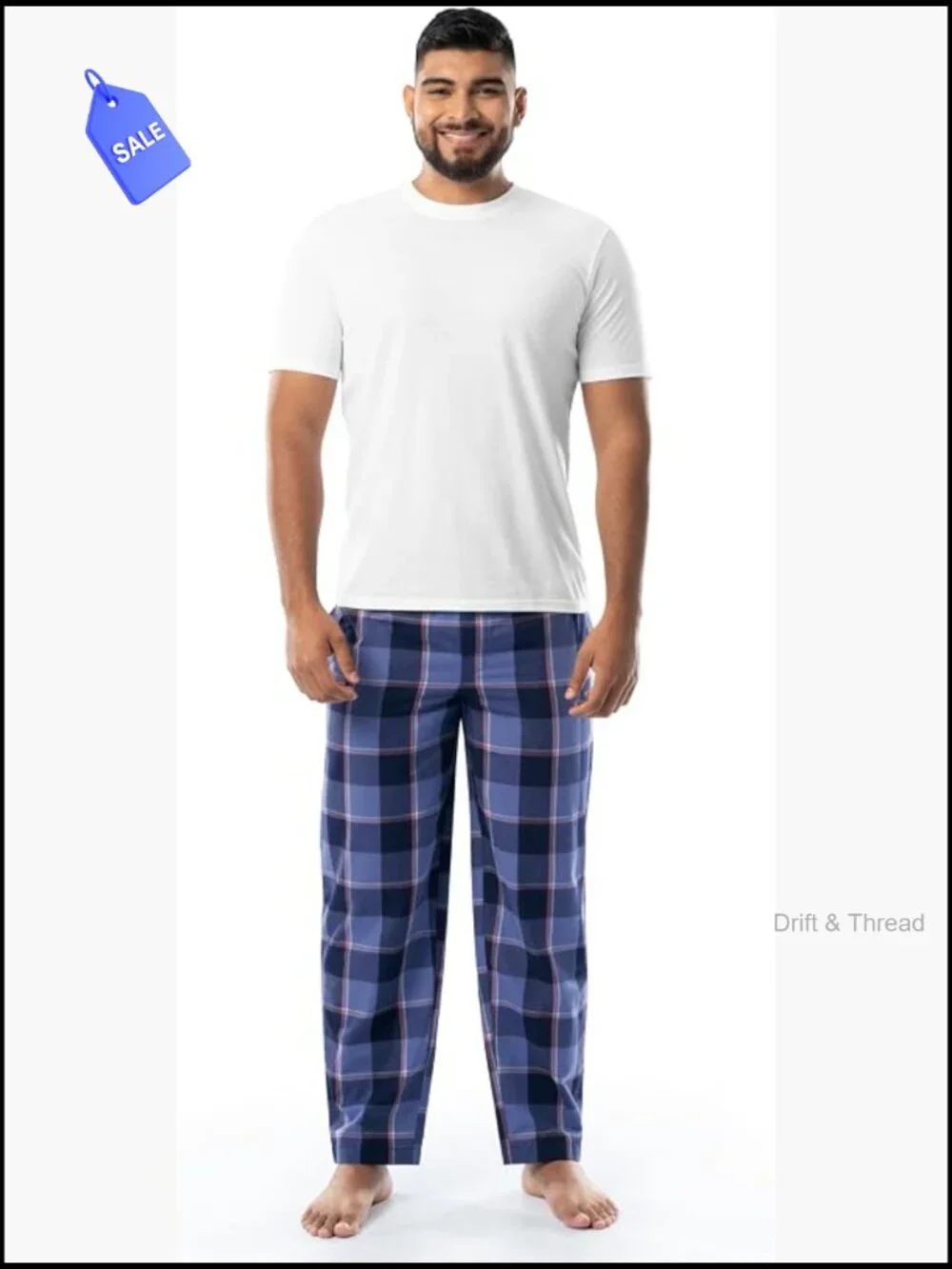 IZOD Men's Short Sleeve Jersey Sleep Set - Pajama Lounge Pants, X-Large